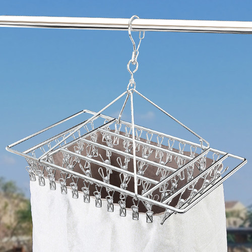 不锈钢衣架小型晒袜子婴儿多功能