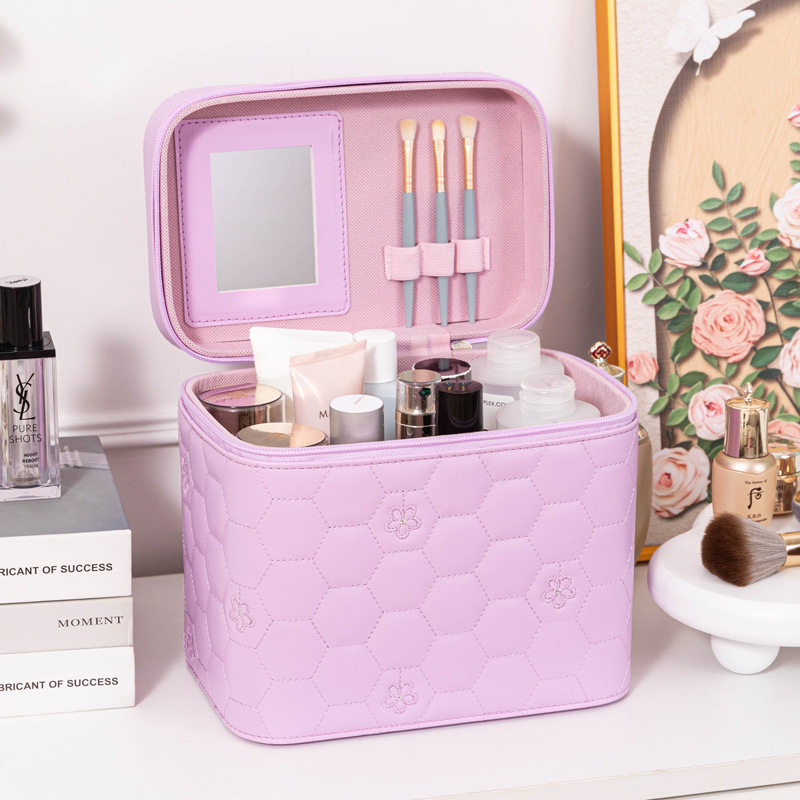 立体化妆箱女便携式大容量2026新款超火高端化妆品收纳盒箱带镜子,收纳整理,化妆箱/盒,淘宝优惠券,粉丝福利购,淘宝优惠卷