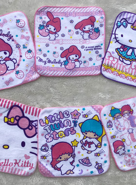 19x19cm仙子星外贸纯棉全棉儿童小方巾柔软吸水擦嘴擦手毛巾