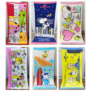 60x120cm史小狗努比诺比外贸卡通纯棉全棉儿童成人洗澡浴巾