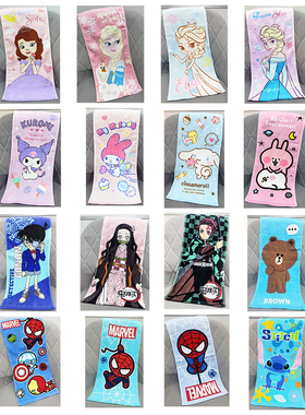 26x52cm冰雪公主史迪机器男女孩外贸卡通纯棉全棉洗脸小毛巾童巾