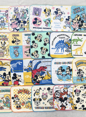 16x16cm米M老鼠米尼卡通纯棉全棉儿童幼儿园擦嘴擦汗小方巾毛巾