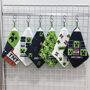 27x27cm我 世界日单卡通纯棉柔软男生儿童成人擦手洗脸毛巾挂巾