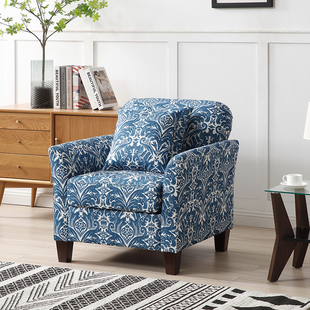 特价 复古布艺沙发椅单人客厅休闲椅亚麻单椅 处理外贸出口原单美式