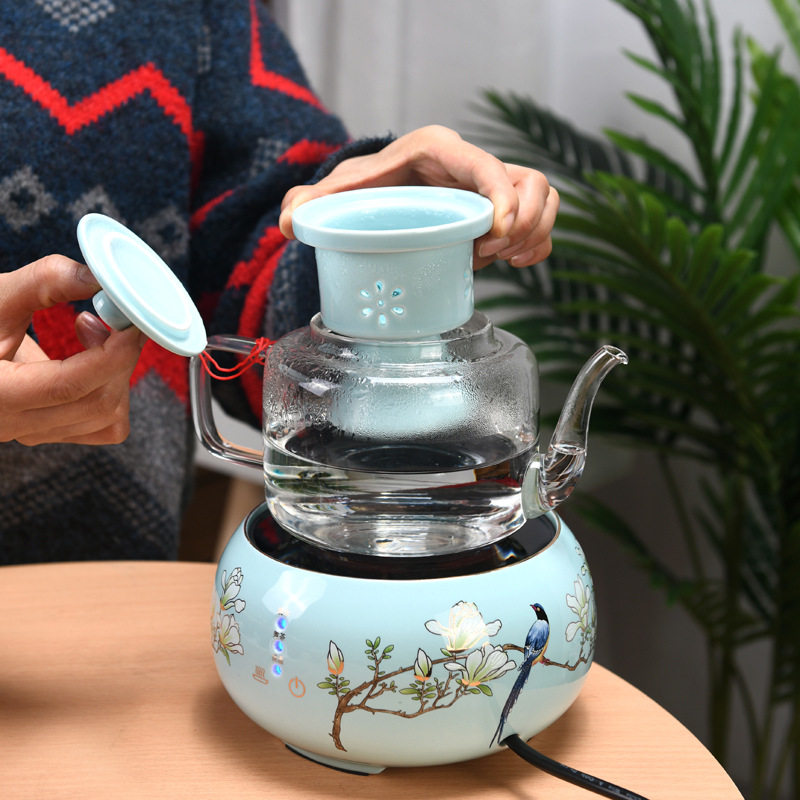 陶瓷煮茶器电陶炉智能触屏自动煮茶玻璃蒸茶壶茶家用茶具烧水壶