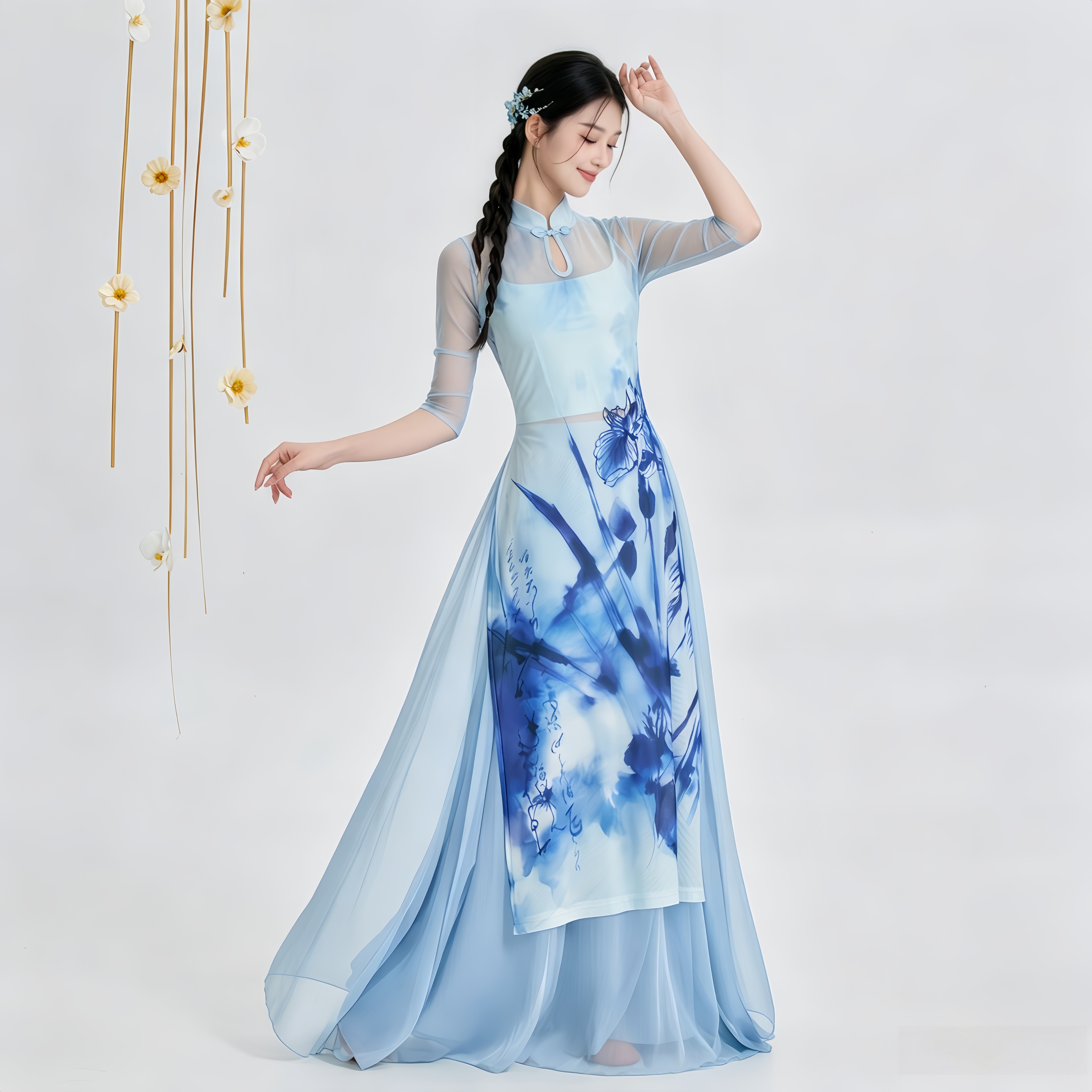 古典舞蹈服身韵兰花旗袍练功服2026新款民族风新中式艺考演出服装