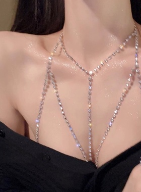 欧美小众胸链身体链比基尼bikini锁骨链性感ins网红爆款性感配饰