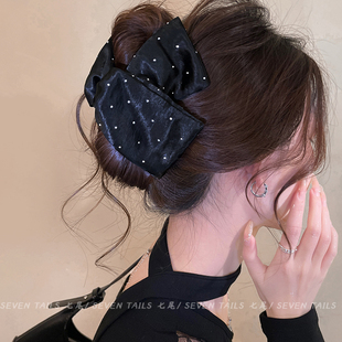 繁星耀夜~气质波点三角抓夹女款高级感发夹后脑勺饱满鲨鱼夹发饰