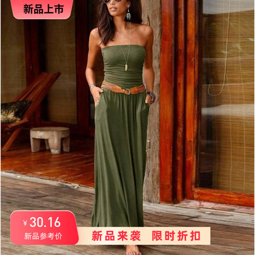 sexywrappedchestlongdres