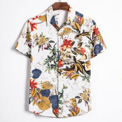 衬衫男menshortsleevecotton