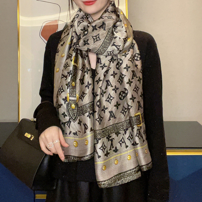 新款2024高档丝巾女洋气时尚围巾春秋防晒妈妈披肩高级感夏季薄款