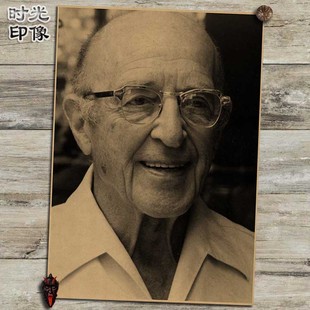 卡尔罗杰斯心理学大师海报复古怀旧文艺牛皮纸装饰画壁画画芯画框
