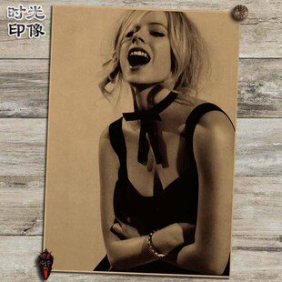 艾薇儿摇滚明星周边海报怀旧文艺复古牛皮纸装饰画相框画壁画画芯