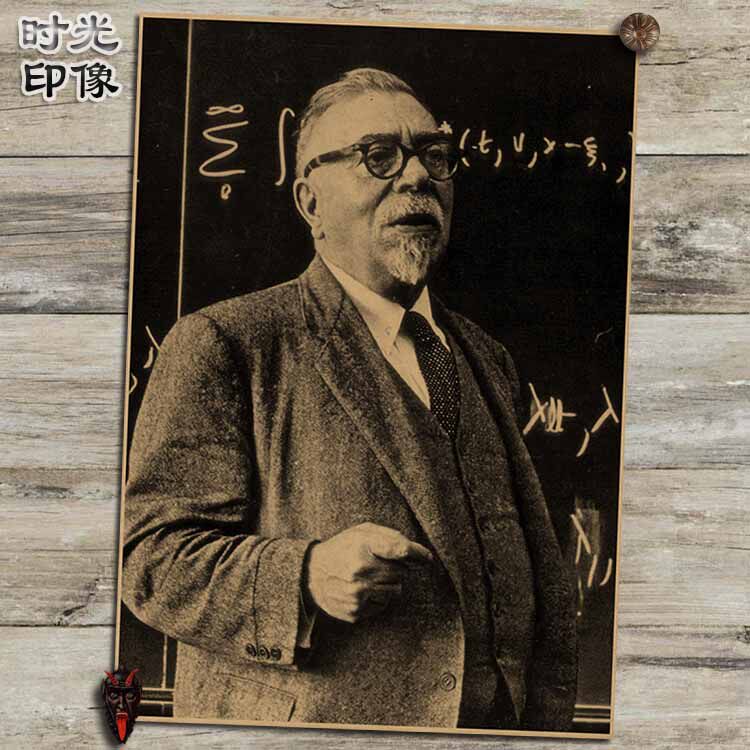 诺伯特 维纳 控制论创始人海报怀旧复古文艺牛皮纸装饰画挂画画芯