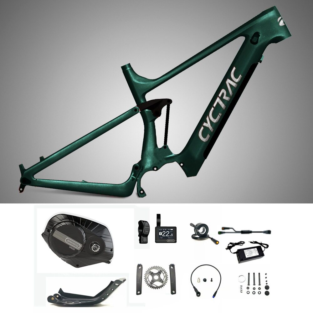 山地自行车EM9软尾双避震碳纤维车架八方中置电机全套锂电助力车