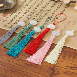 白玉莲花流苏穗子古风汉服挂饰玉佩灯笼吊穗香囊团扇吊坠扇子挂件