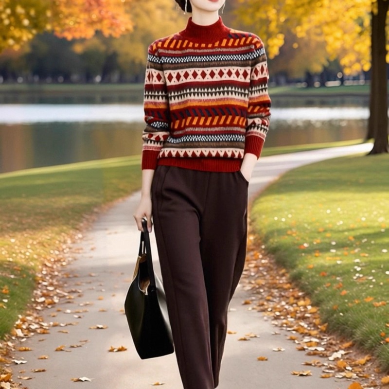 素雅订制女装原创品牌2025秋冬新款简约高级感百搭高领针织衫毛衣