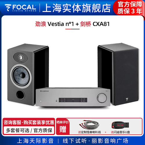 劲浪Focal发烧HIFI书架音箱套装