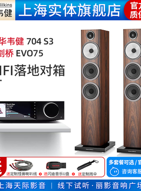 【实体旗舰店】B&W宝华韦健704 S3+剑桥EVO75 客厅落地音响套装