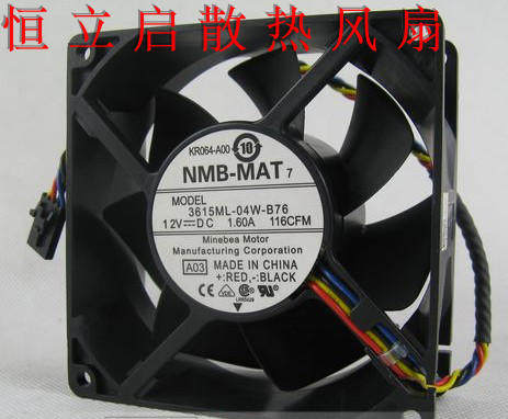 全新NMB美培亚3615ML-04W-B76 9038 12V大风量PWM控速风扇1.60A