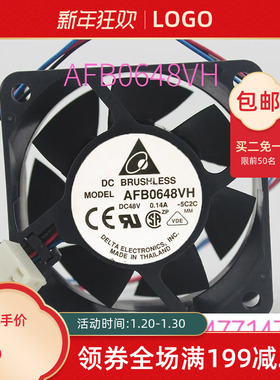 全新原装Delta台达 AFB0648VH 48V  6025MM散热风扇0 14A双滚珠