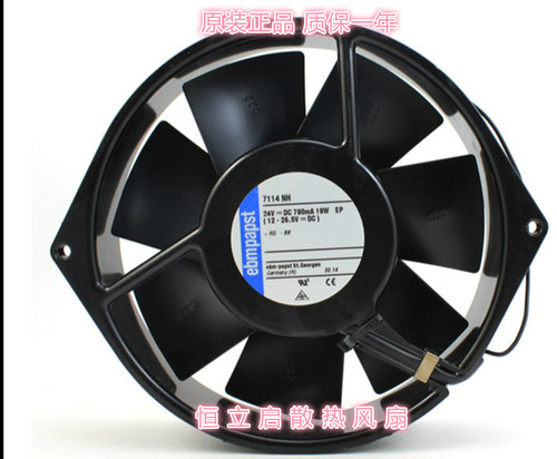 新品7114NH2德国EBM直流铁叶24VDC 19.0W 172×150×38mm散热风扇