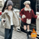 女童碎花毛呢外套冬装 韩系洋气女大童加绒加厚呢子拜年服 2025新款