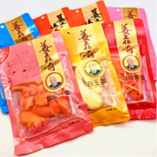 姜王传奇金梅玫瑰姜丝口味姜坨酸甜冰糖仔姜白玉片开胃晕车伴侣