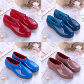 时尚 短筒防滑加绒防水鞋 低筒雨靴男女款 套鞋 厨房低帮元 胶鞋 宝雨鞋