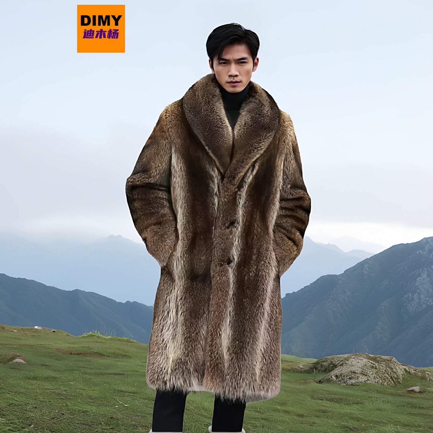 迪木杨冬季爆款美洲貉外套服饰加厚加长款大衣高端气质皮毛一体,男装,皮草,淘宝优惠券,粉丝福利购,淘宝优惠卷