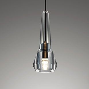 店咖啡厅卧室床头壁灯 全铜水晶小吊灯轻奢餐厅吧台灯具后现代服装