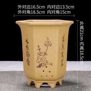 宜兴点彩精品紫砂盆大口径专用兰花盆多肉花盆君子兰盆栽陶瓷花盆