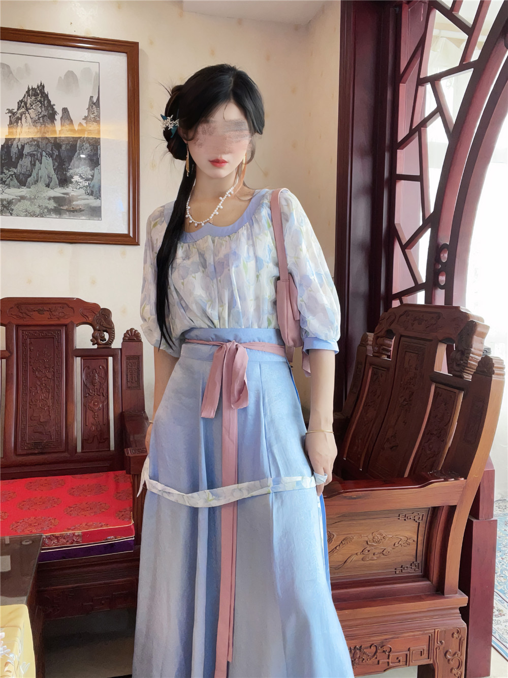 十里七巷 逢花时 鸡心领汉元素唐制短衫八破裙汉服日常显瘦 女装/女士精品 汉服套装 原图主图