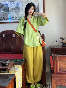 十里七巷 七宝 原创交领短衫夏汉元素阔腿灯笼裤