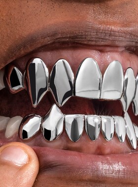 八齿尖牙大光面牙套欧美TEMU热销grillz嘻哈精品万圣节牙套