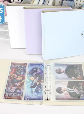 大A5卡册单面内页彩色外壳3456寸小光夜收藏卡镭射票明信片收纳册