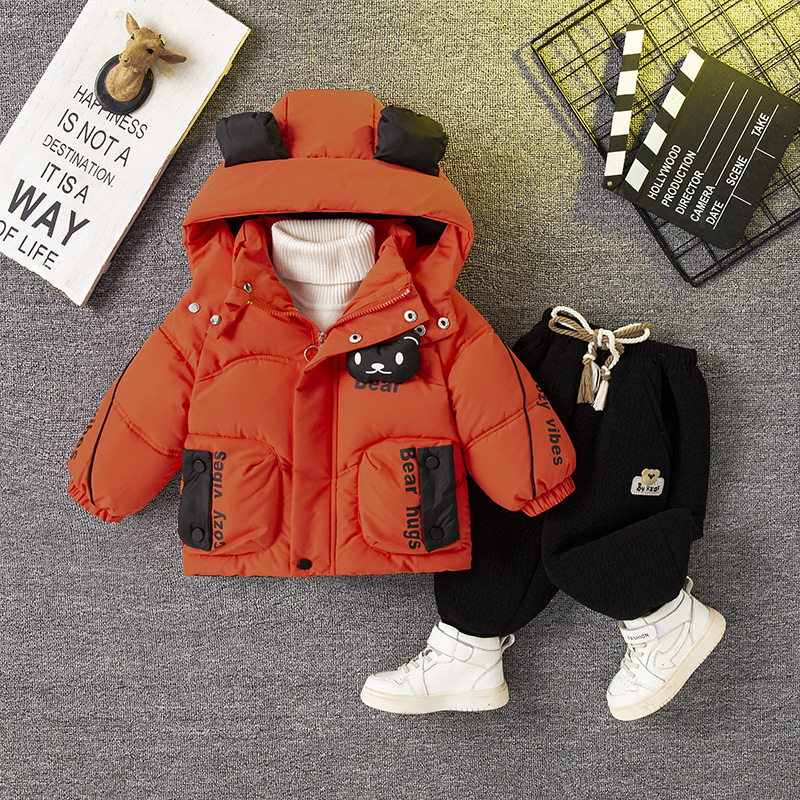 新款儿童棉服外套冬季男童羽绒棉袄加绒加厚女童棉衣套装洋气可爱