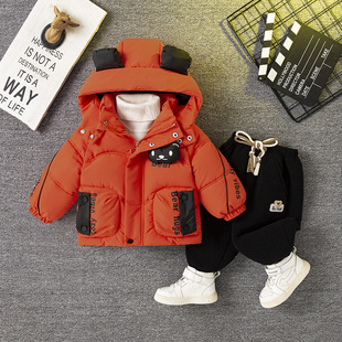 新款儿童棉服外套冬季男童羽绒棉袄加绒加厚女童棉衣套装洋气可爱