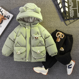 男童棉衣秋冬季新款宝宝套装羽绒棉服加绒保暖女童加厚棉袄外套