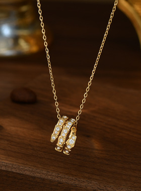 真金电镀镶锆石气质锁骨链