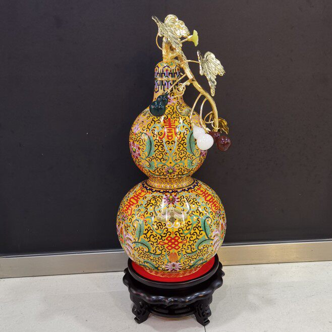 精工景泰蓝福寿绵长葫芦尊张向东大师作品