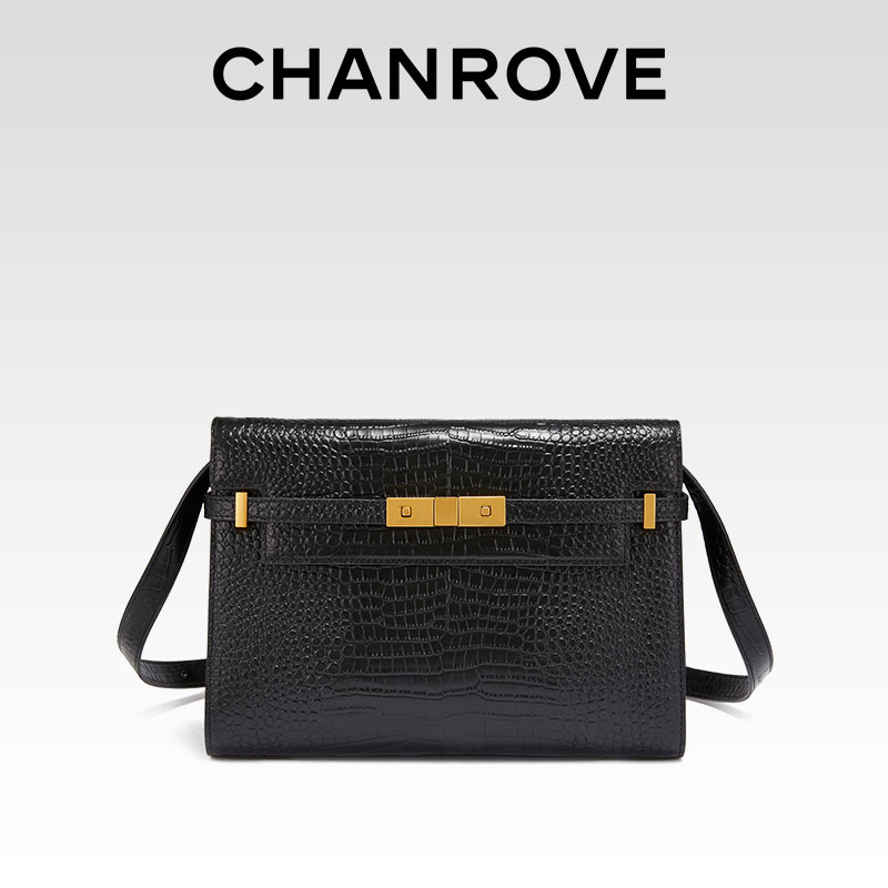 CHANROVE鳄鱼纹牛皮曼哈顿凯莉包