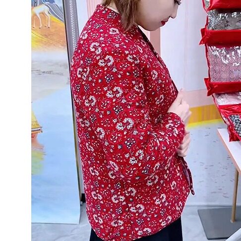 冬季加厚保暖棉服中老年女加绒