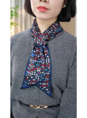 2025新款时尚多彩石长巾女款秋冬季双层双面围巾丝巾洋气网红