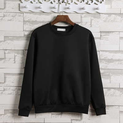 春秋款纯色圆领打底长袖卫衣