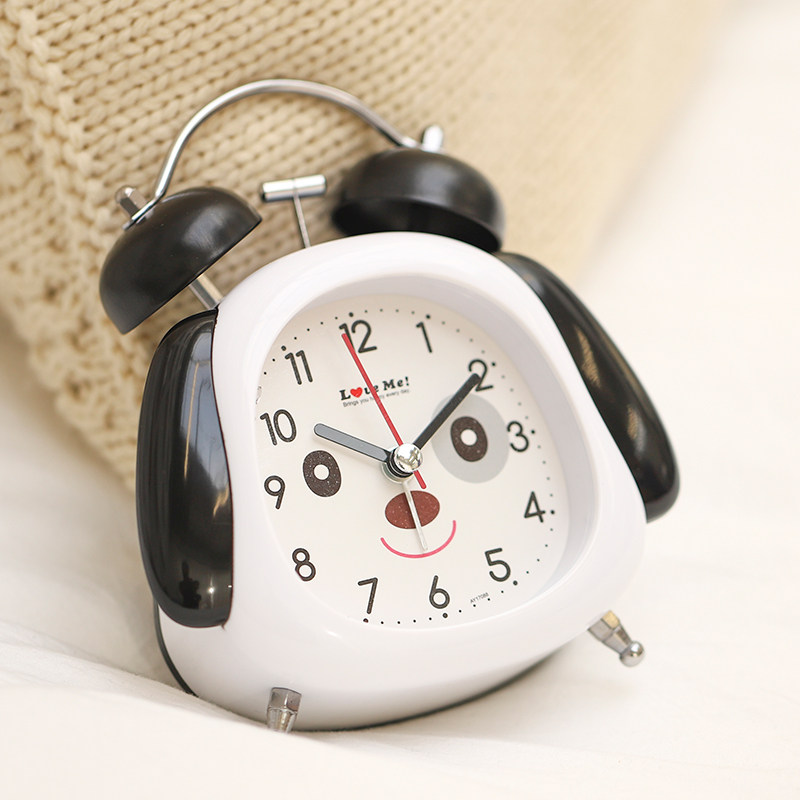 小狗儿童高颜值闹钟超响闹铃静音夜灯学生用男女孩可爱桌面时钟