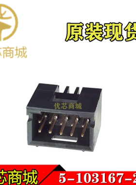 TE/AMP泰科连接器 5-103167-2 插座针座10Pin 间距2.54mm 现货