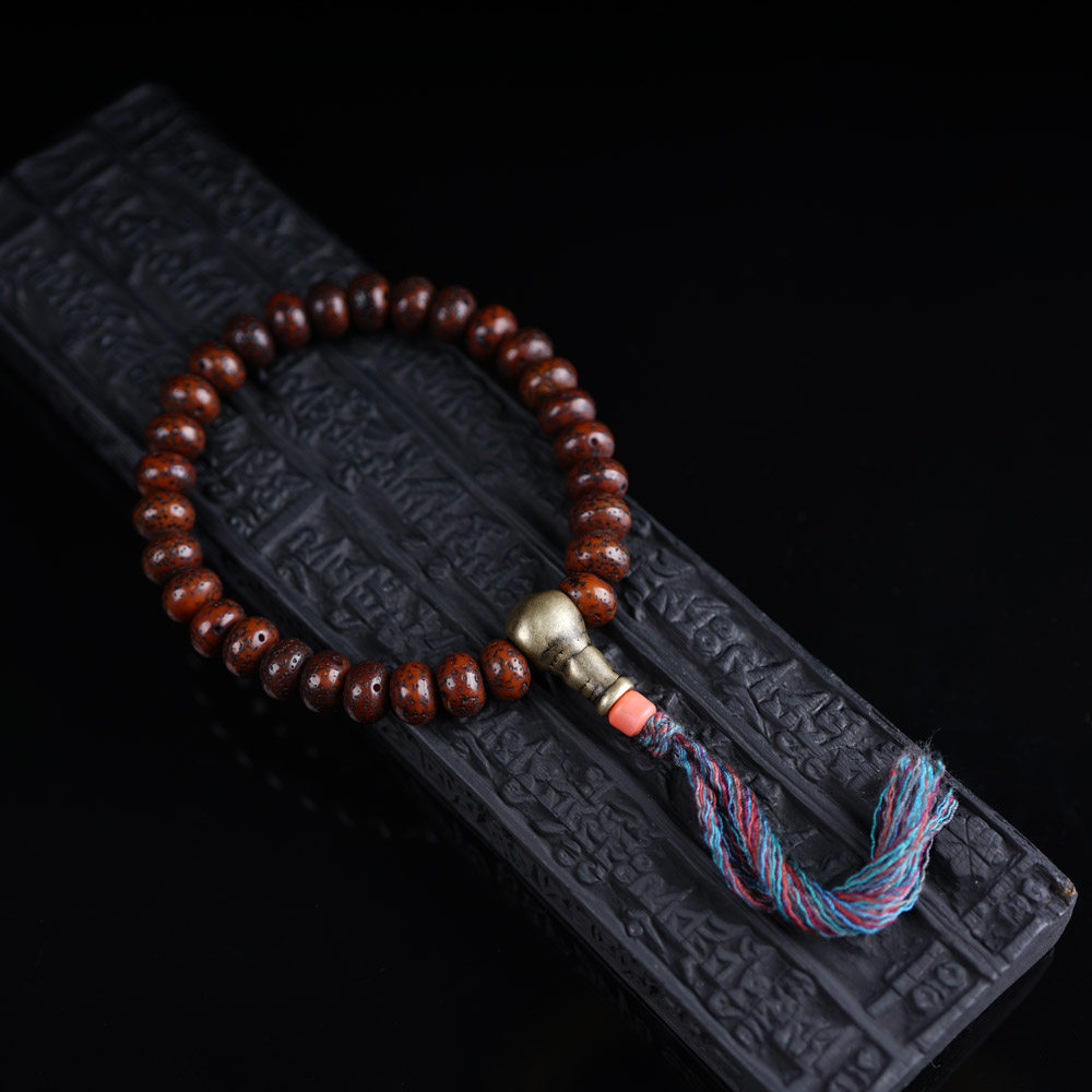 精品包老开片包浆藏民使用修行老星月菩提籽西藏特色文玩手串