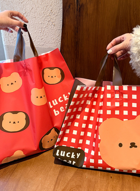 喜庆新年红色服装店手提袋女装衣服包装购物袋子塑料袋礼品袋