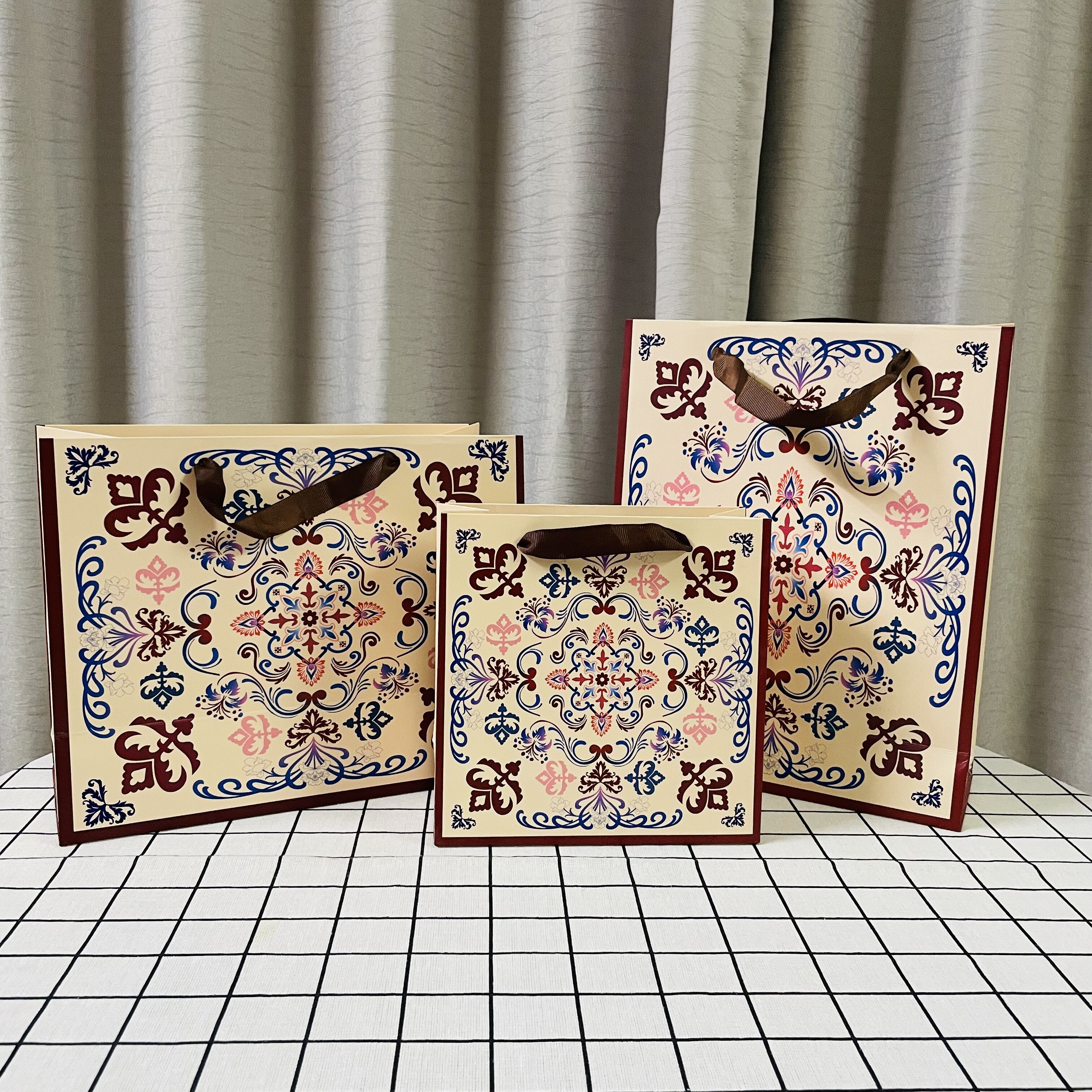 复古民族风高级礼品袋中秋送礼包装袋服装店手提袋子创意加厚纸袋